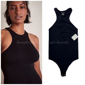 Free People Intimately Free Down To Earth Bodysuit Black New with Tags XS/S